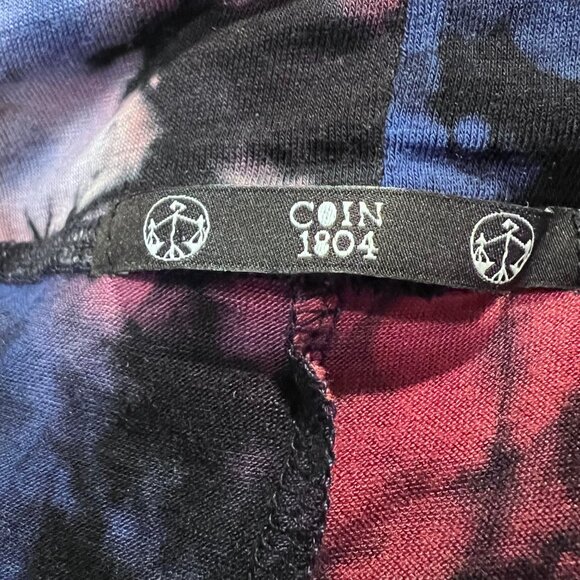 Coin 1804-Women's Maxi Tie Dyed Skirt-Pockets/Drawstring-Large-Black/Red/Blue - Picture 11 of 12